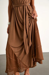 Jessa Black Jersey Knit Mock Neck Maxi Dress